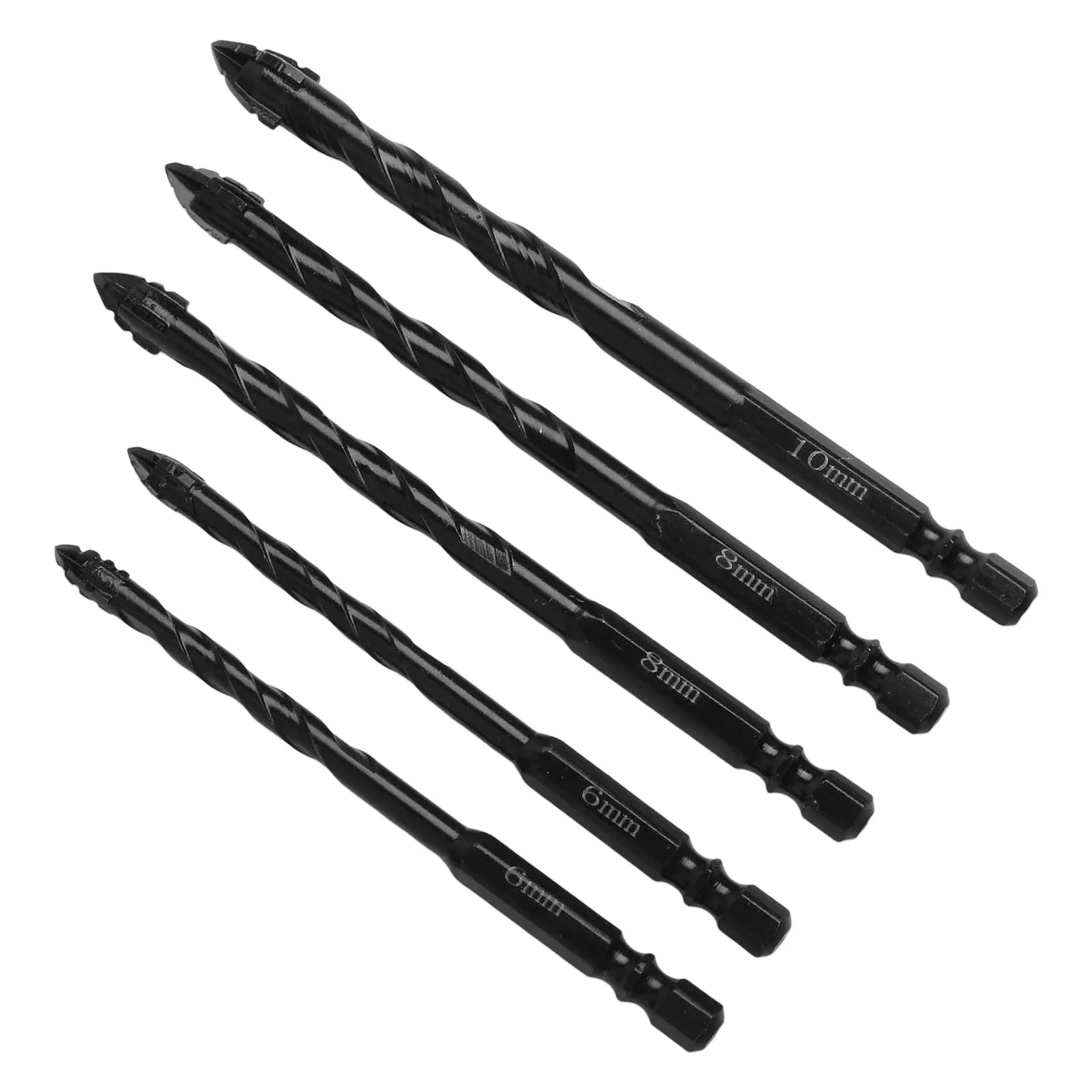 5pcs Eccentric Drill Bit Four-Flute Triangle Metal Drill Bit For Tile/glass/cement/granite/concrete Punching Drilling Tools