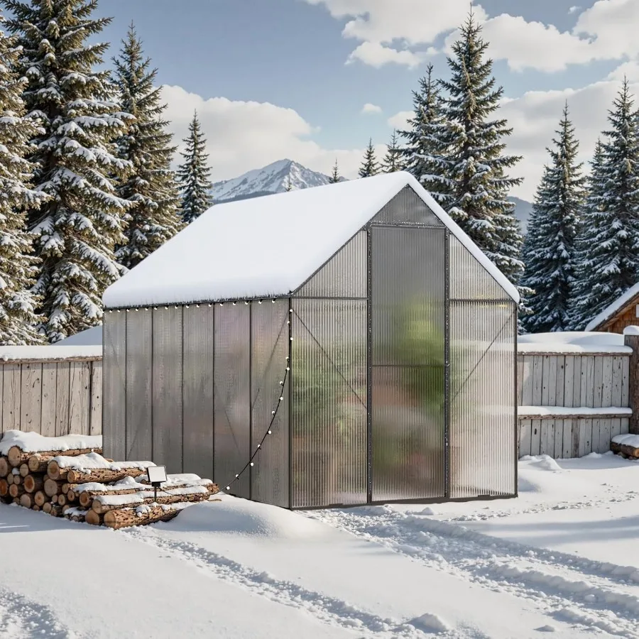 

Green House for Outside Greenhouse for Outdoor Backyard Green House Walk-in Garden Greenhouse Heavy Duty Polycarbonate Greenhou