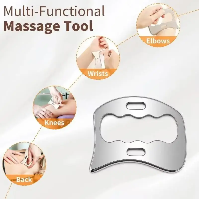 Stainless Steel Gua Sha Board Anti-Aging Facial Massage Tool Rust Resistant for Full Body Muscle Relaxation Daily Beauty Care