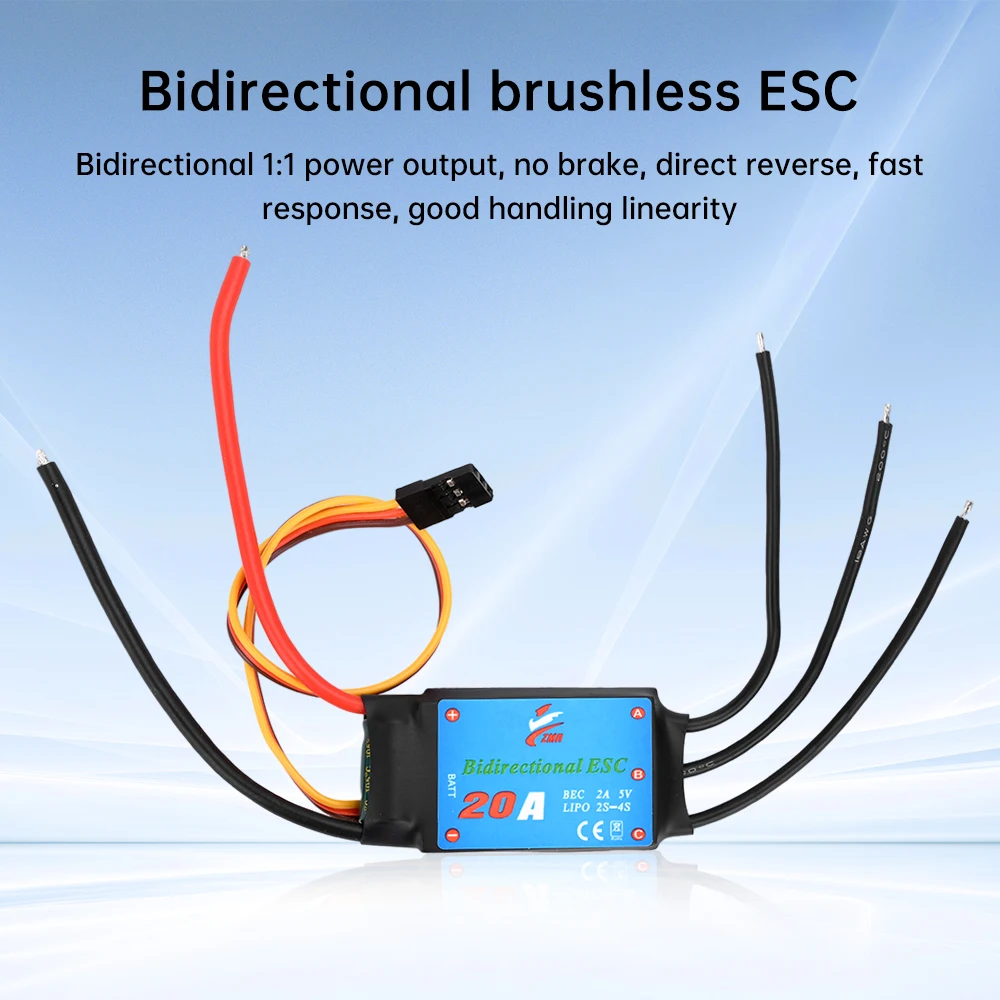 DC5V Bidirectional Brushless Motor ESC Brushless Motor Speed Controller BLDC Drive Controller 20A/30A/40A/50A Motor Control