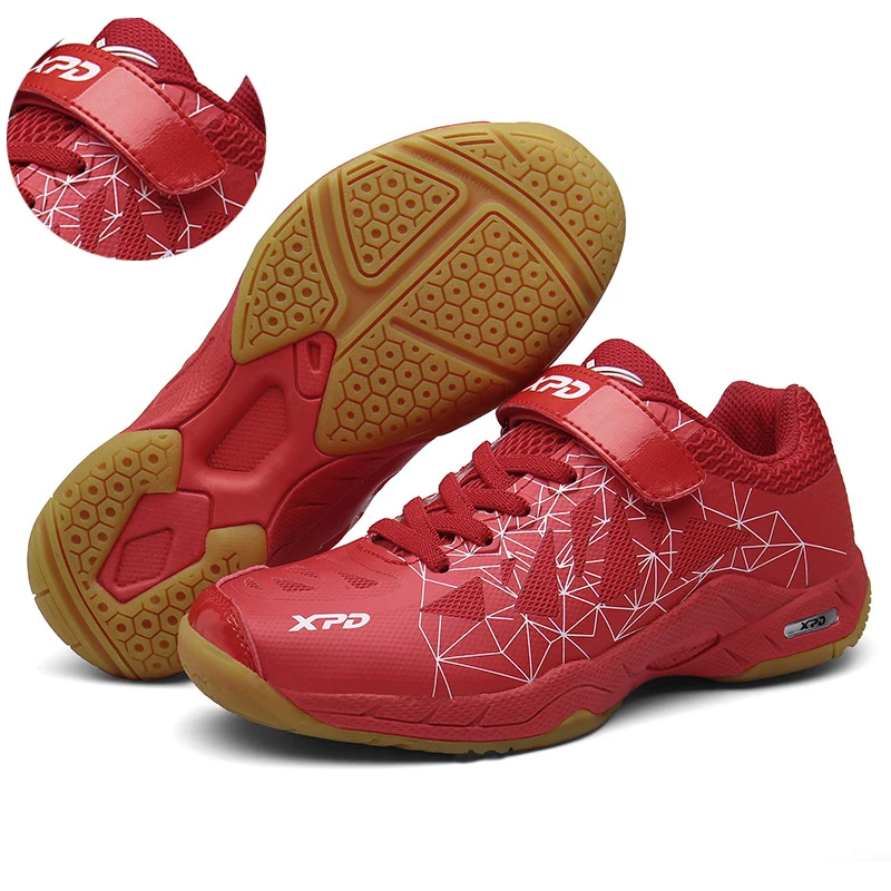 

Children Anti-Slip Professional Badminton Shoes Magic Tape Training Competition Shoe Wear Resistant Breathable Tennis Shoe