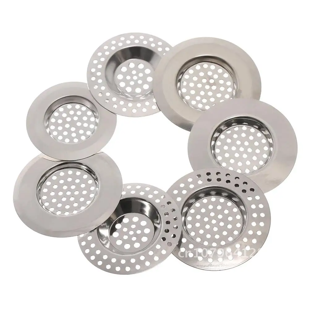 2PCS Kitchen Sink Strainer Bath Basin Drain Filter with Large Wide Rim Catcher Cover Cap Plug