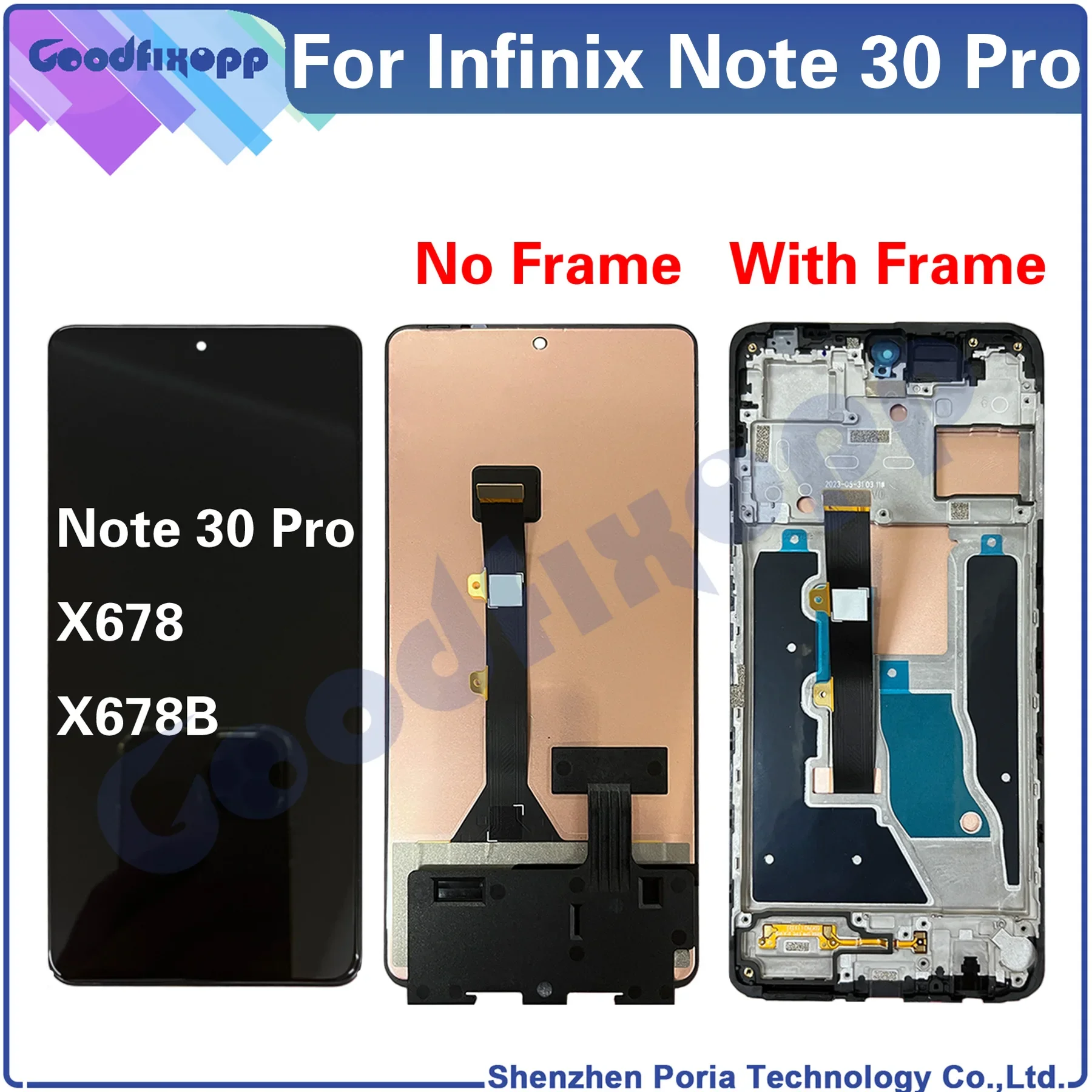 For Infinix Note 30 Pro X678 X678B LCD Display Touch Screen Digitizer Assembly Repair Parts Replacement