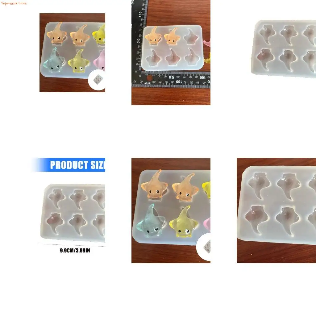 Q5WE Handmade Resin Art Silicone Devil Fish Mold Jewelry Crafting Tool Detailed 3D Designs