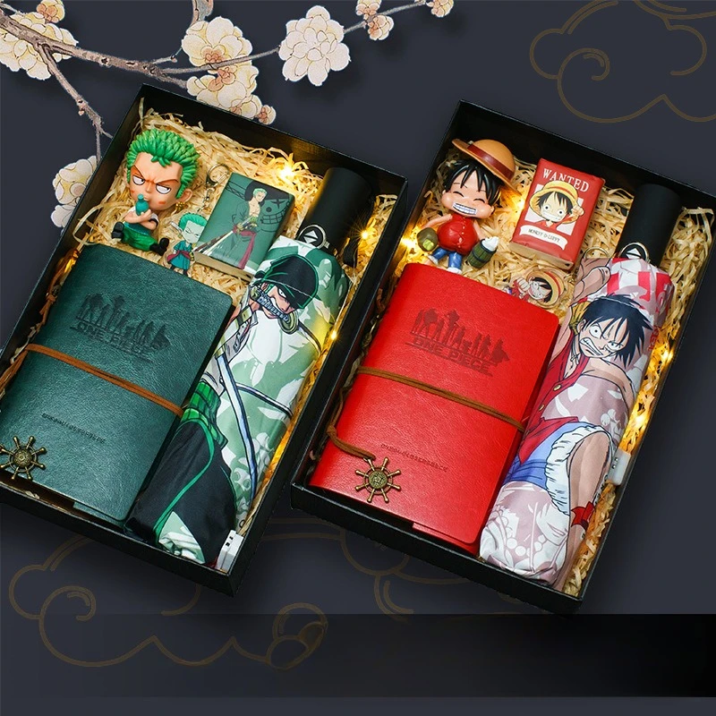 قطعة واحدة هدية صندوق لوفي زورو سانجي نامي أنيمي الكرتون الأجهزة الطرفية الشكل مظلة دفتر كوب ماء هدية صندوق مهرجان هدية #1