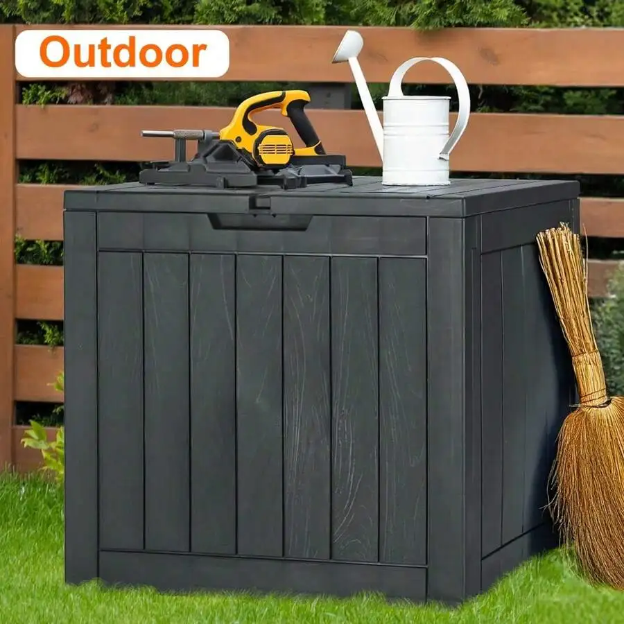 

31 Gallon Resin Outdoor Storage Box Waterproof UV Resistant Deck Box For Garden Garage