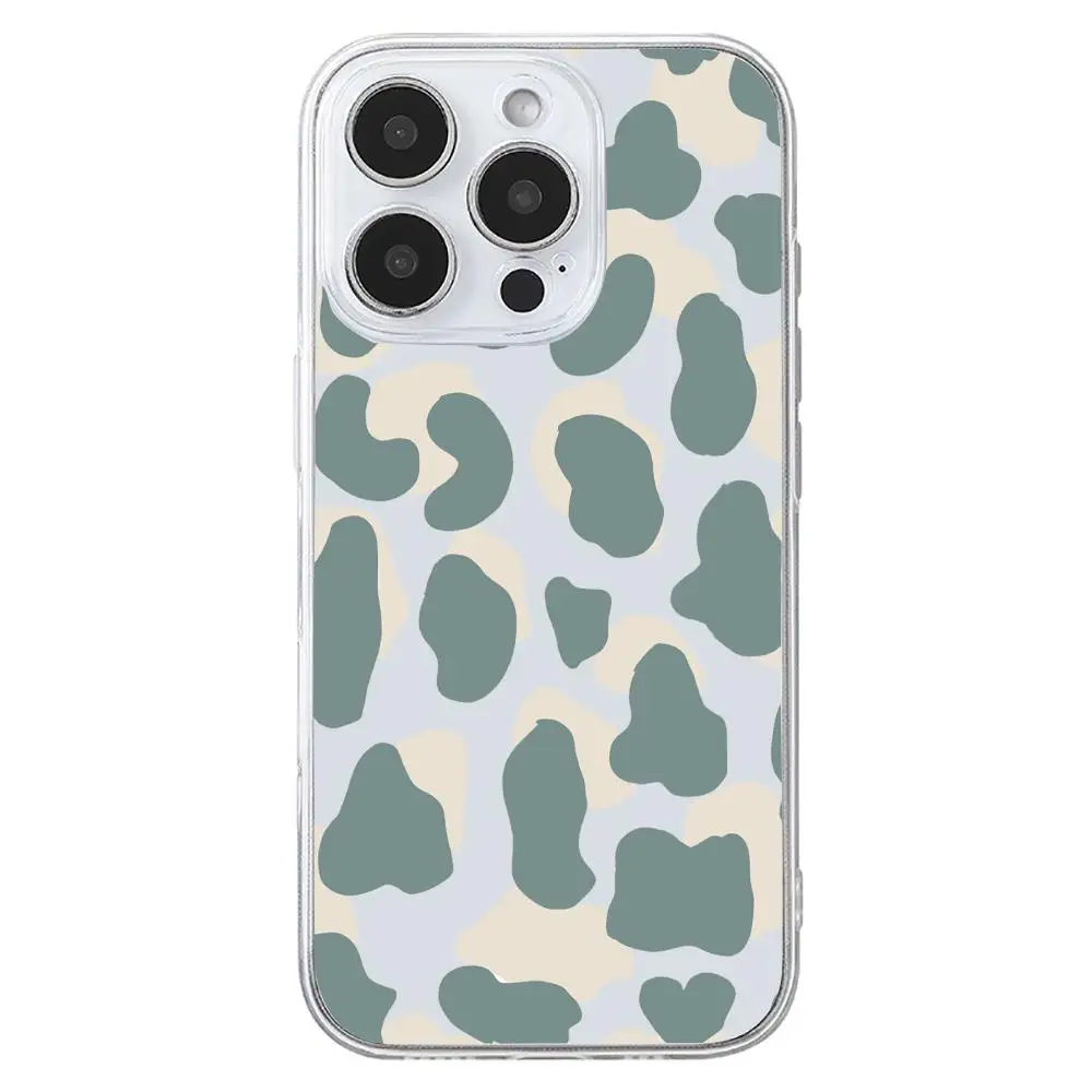 Casing ponsel motif leopard cocok untuk iPhone 17 16 15 14 13 12 11 Pro/Max/Plus transparan anti jatuh dan tahan guncangan penutup belakang