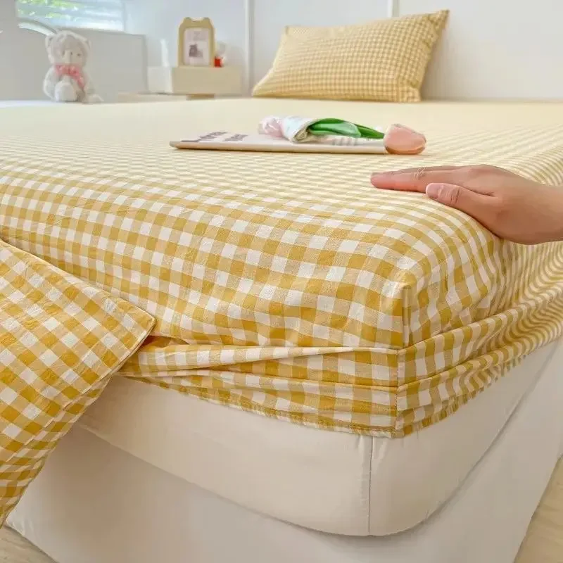 

Ins Style Solid Color Bed Sheet Single Piece Bed Cover Student Dormitory Simmons Dust Cover Mattress Protective Cover