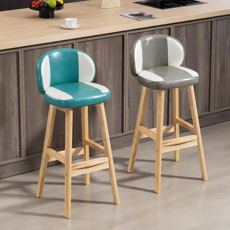 Moderne minimalistische barstoel Decoratieve brede pad Nordic Ergonomische barstoel Restaurant gestoffeerd Tabouret De Club-meubilair