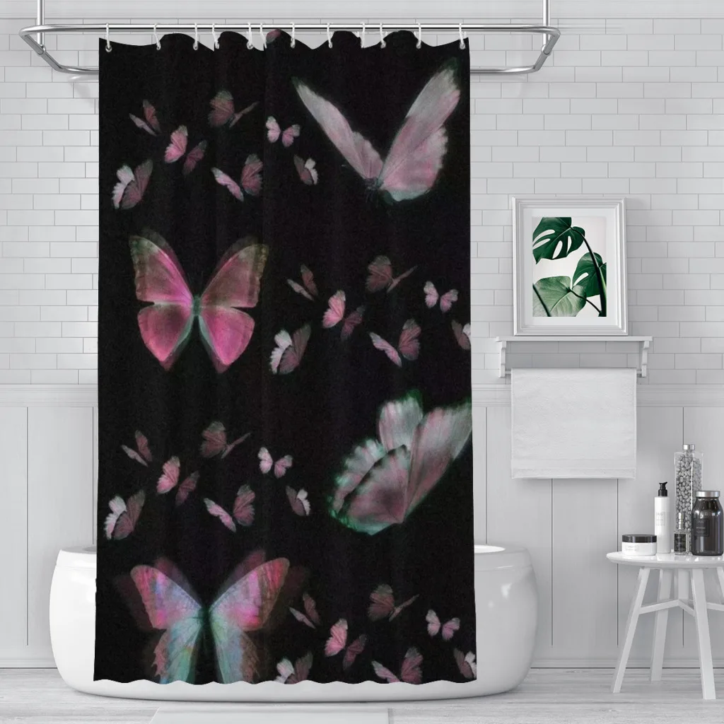 

Dynamic Butterfly Unique decor Modern Fabric Bathroom Shower Curtains art design Print Curtain