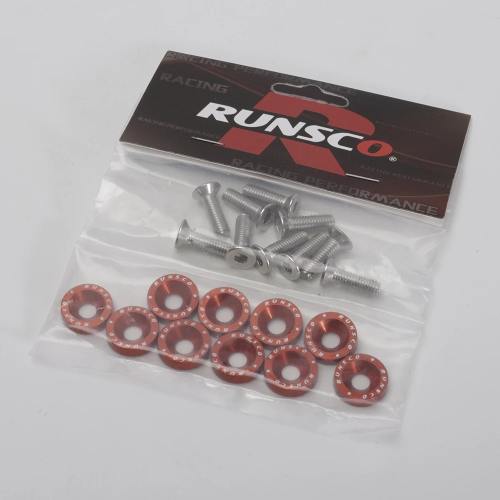 Aluminium M6 Fender Scheiben und Bolzen Kennzeichen Rahmen Washer Schrauben Für Honda Nissan Bmw 10 Teile/paket