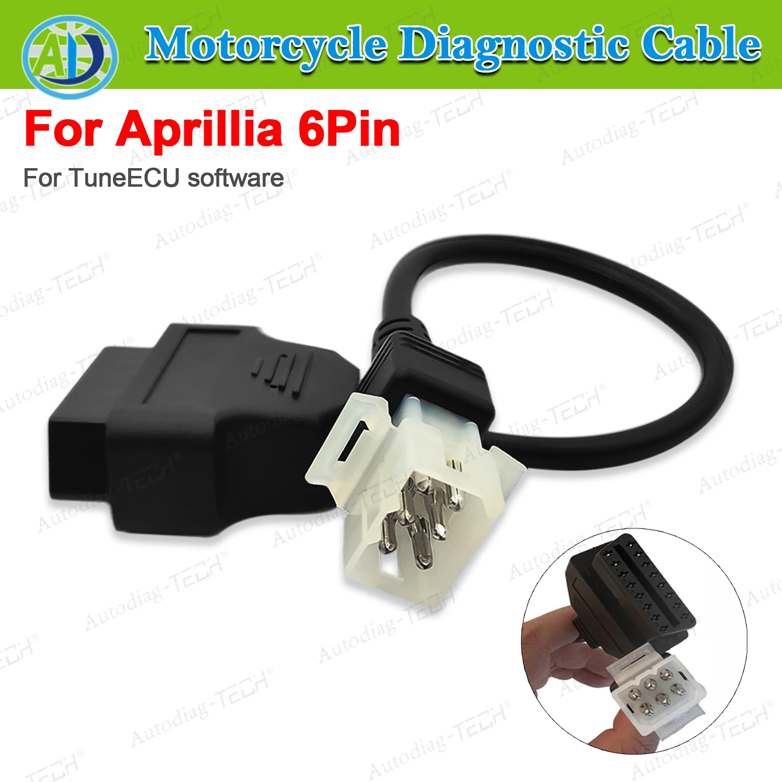 

Диагностический разъем для мотоцикла Aprillia, 6-контактный диагностический кабель OBD для сканера TuneECU, диагностический разъем OBD2