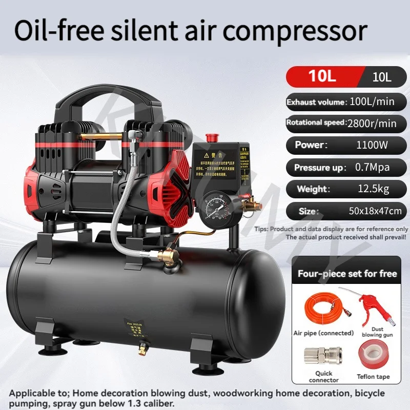 Silent Air Compressor 1100W /1500W 15L/30L For Home Car Repair Tire Inflation Paint Spraying Portable Air Pump