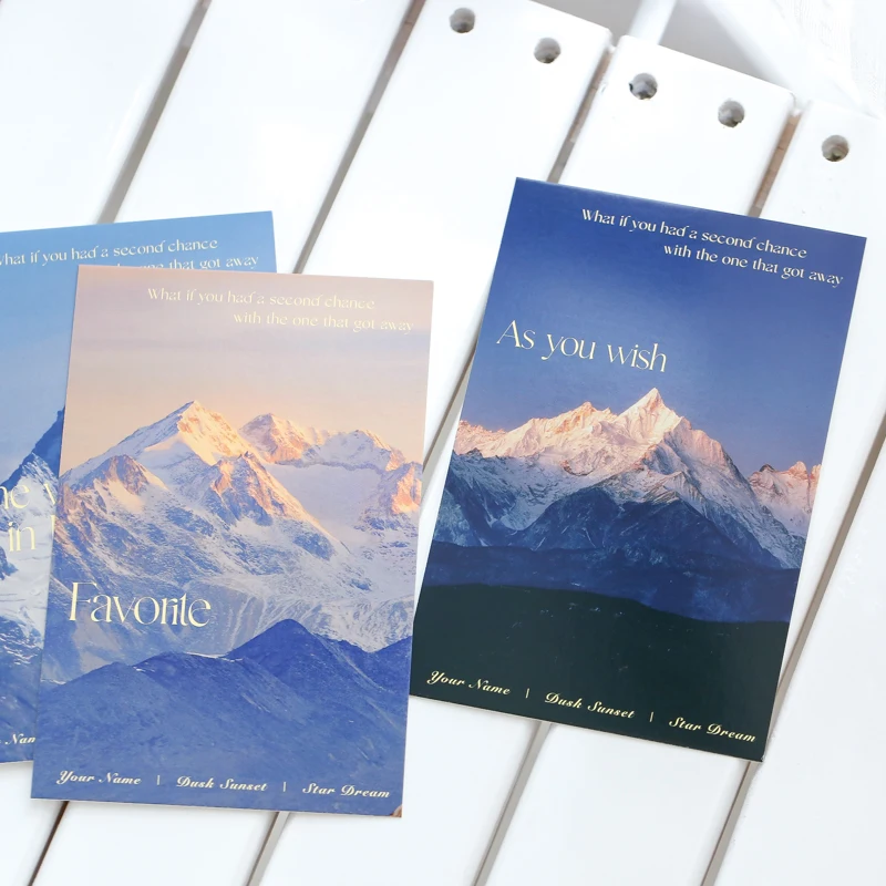 

30pcs/box Plunge Into The Mountains And Seas Postcard Aesthetic INS Romantic Scenery English Hand Account Material Greeting Card