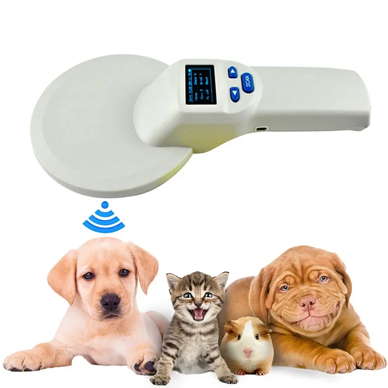 IN STOCK 10-30cm Reading Distance Portable 134.2KHZ LF RFID Pets Glass Microchip Sheep Pig Cattle Ear Tag Reader