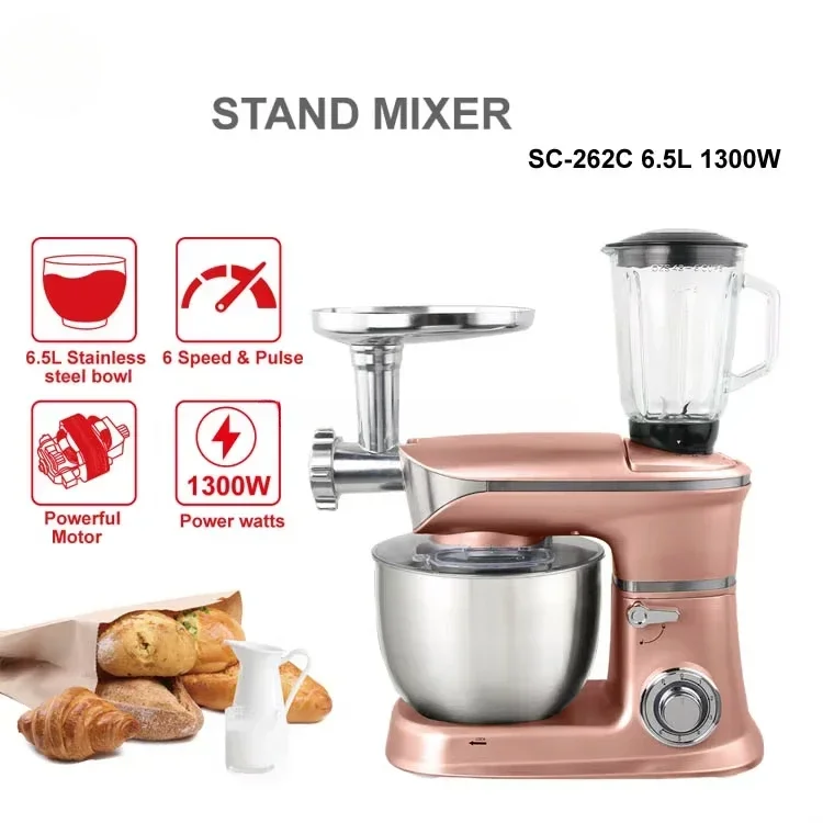 

German Machine De Chef 3 In 1 Stand Food Mixer Blender Chopper Electric Meat Grinder