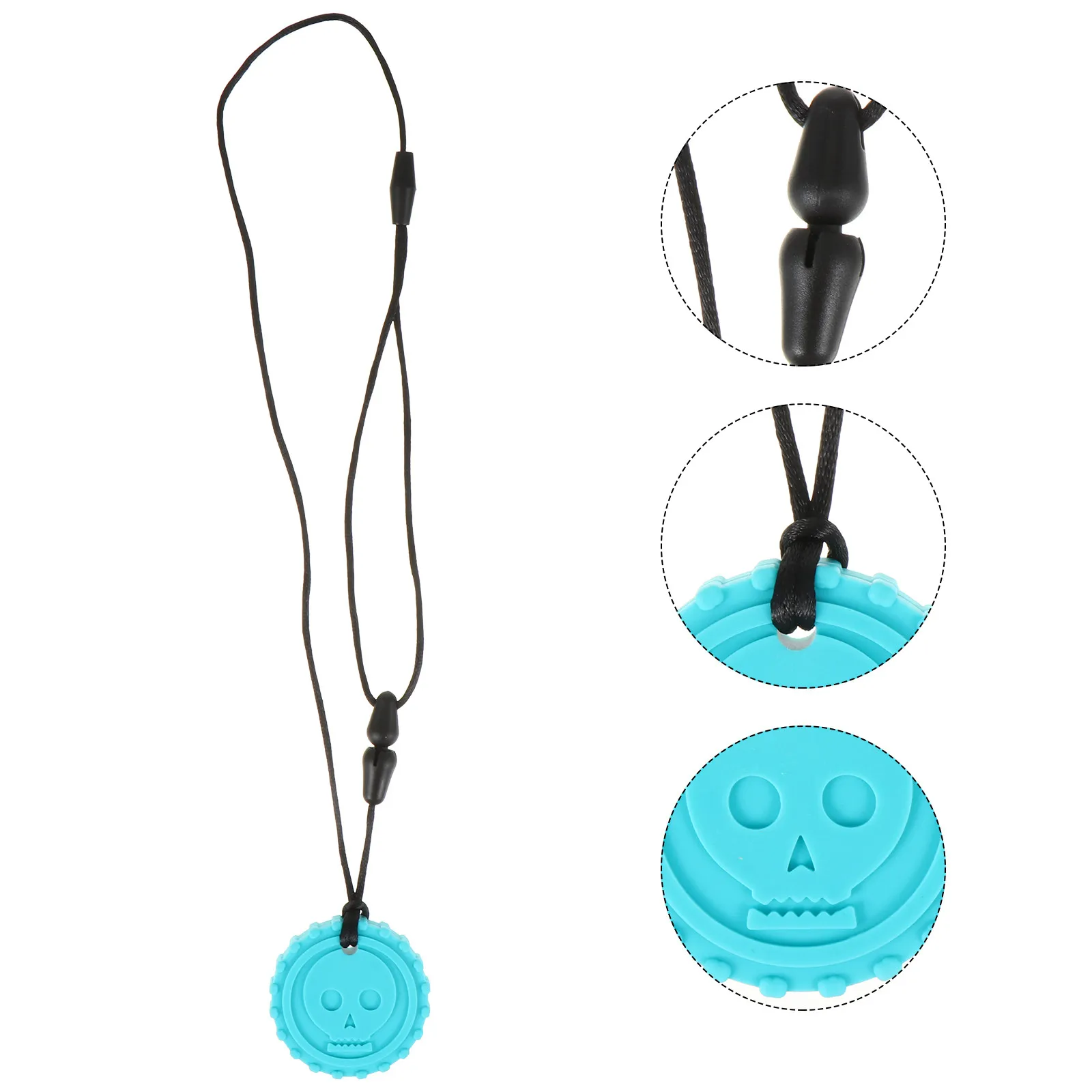 

Детское жевательное ожерелье-подвеска в форме черепа для прорезывания зубов, успокаивающее, облегчающее боль, сенсорный инструмент для младенцев