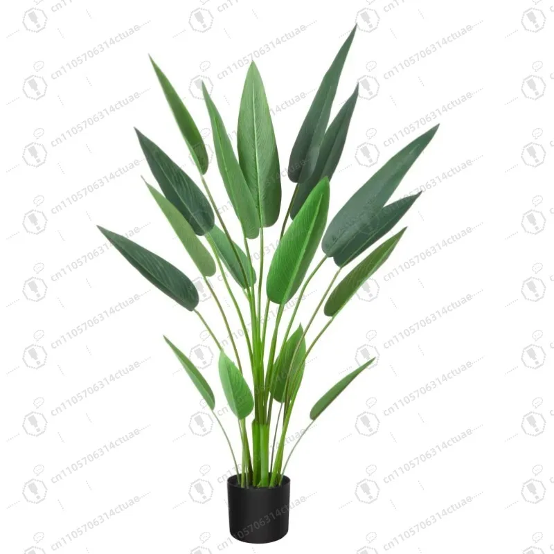 

Silk artificial green canna bird paradise water plant indoor potted plants decorative landscape green potted plants