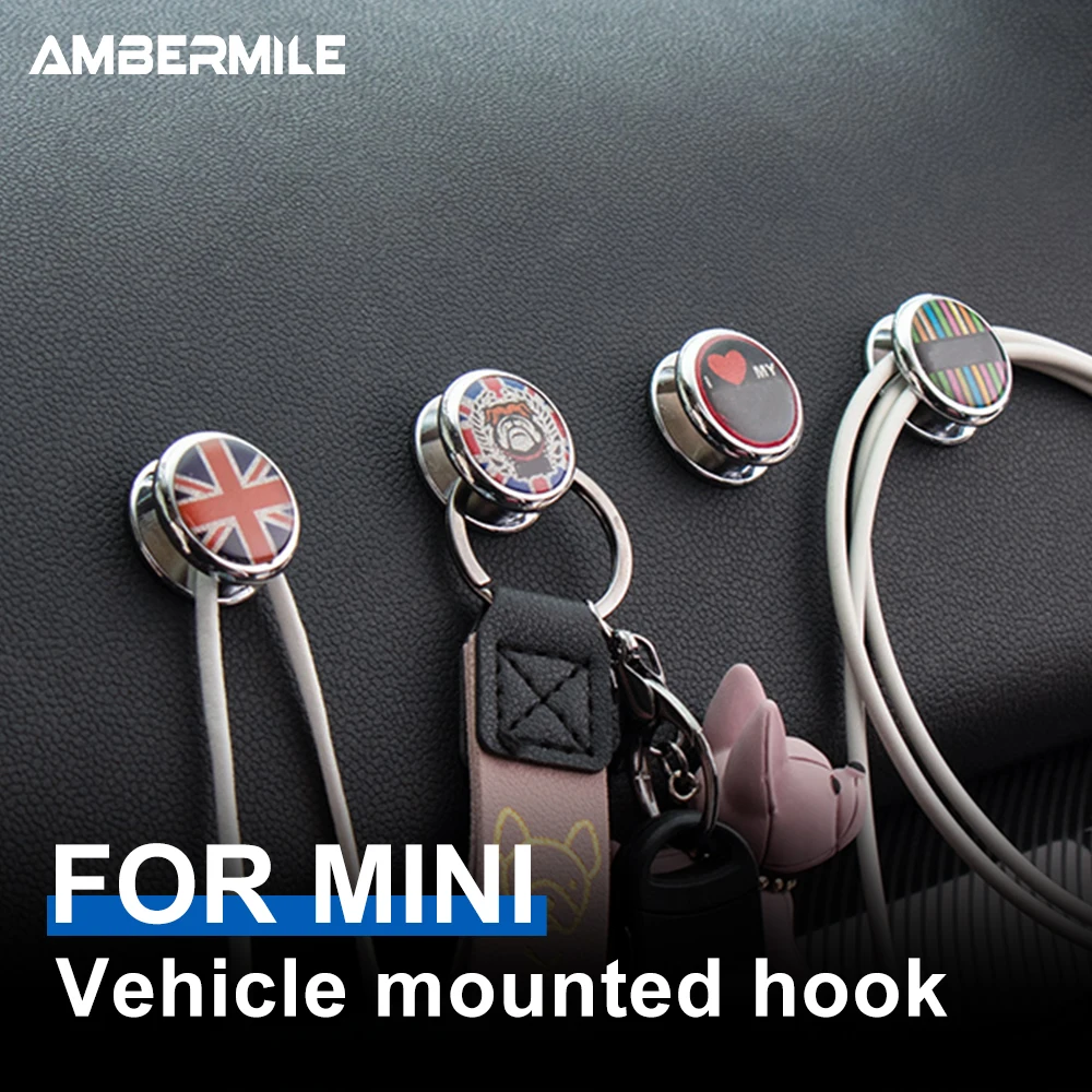 1PCS Car Interior Sticker Fastener Cable Key Alloy Hook Up Holder Storage Clip For Mini Cooper F55 F56 F60 R56 R60 Accessories