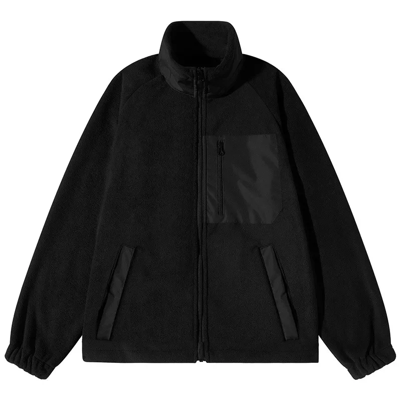 

Мужская куртка из штурмовой костюма на флисовой подкладке, повседневная верхняя одежда, воротник-стойка, внутренняя подкладка, теплое пальто из смеси полиэстера