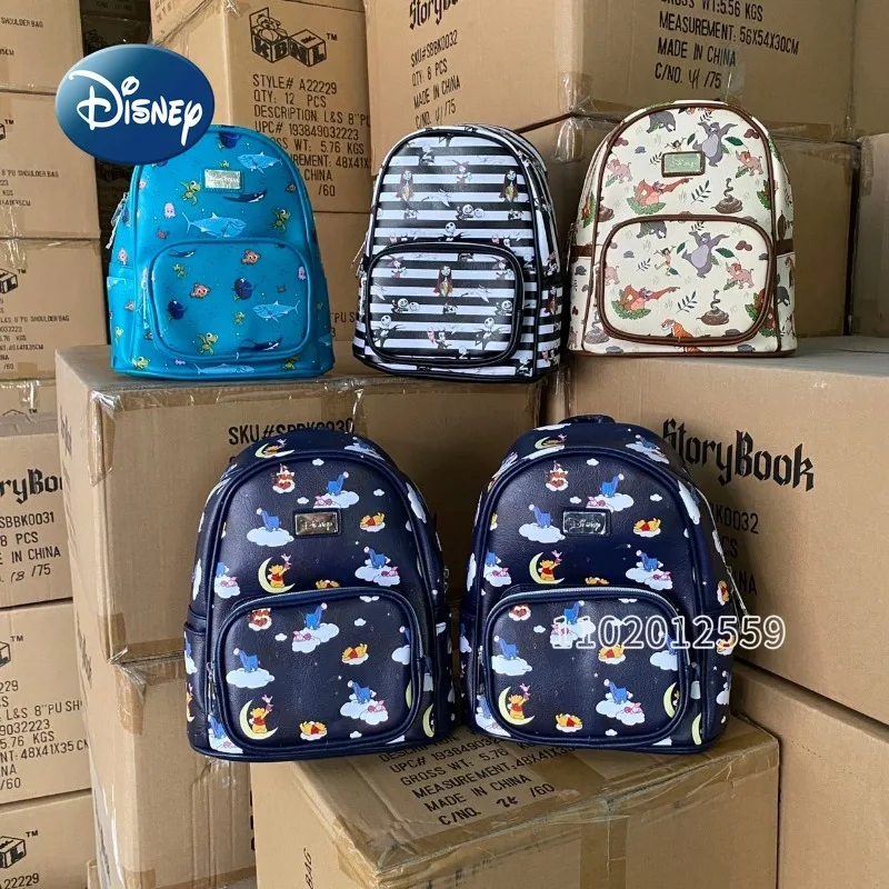 Disney New Women's Backpack Cartoon Cute Mini Backpack Luxury Brand Children's School Bag Fashion Boys and Girls' School Bag