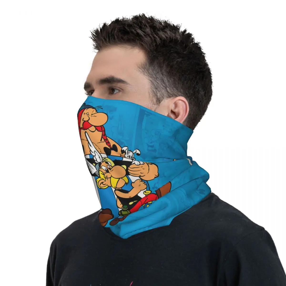 Divertente Bandana Neck Cover sciarpa avvolgente stampata multiuso ciclismo equitazione per uomo Unisex sottile