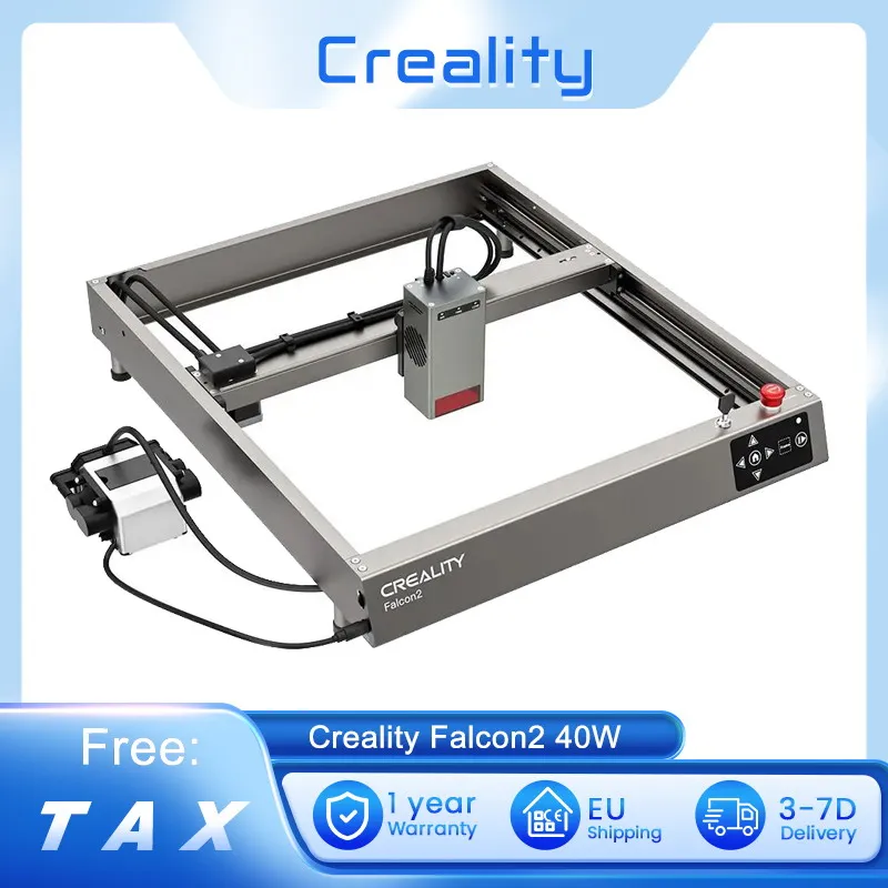 Creality Falcon2 40W Laser Engraver 400mm*415mm 25000MM/Min Ultra-Fast Integrated Air Assist Cutting CNC Carving Machine 455±5mm