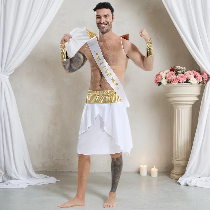 

Adult Male Cupid Role-playing Costume Halloween Valentine's Day Party Mythological Angel Cupid Stage Performance Greek Outfit