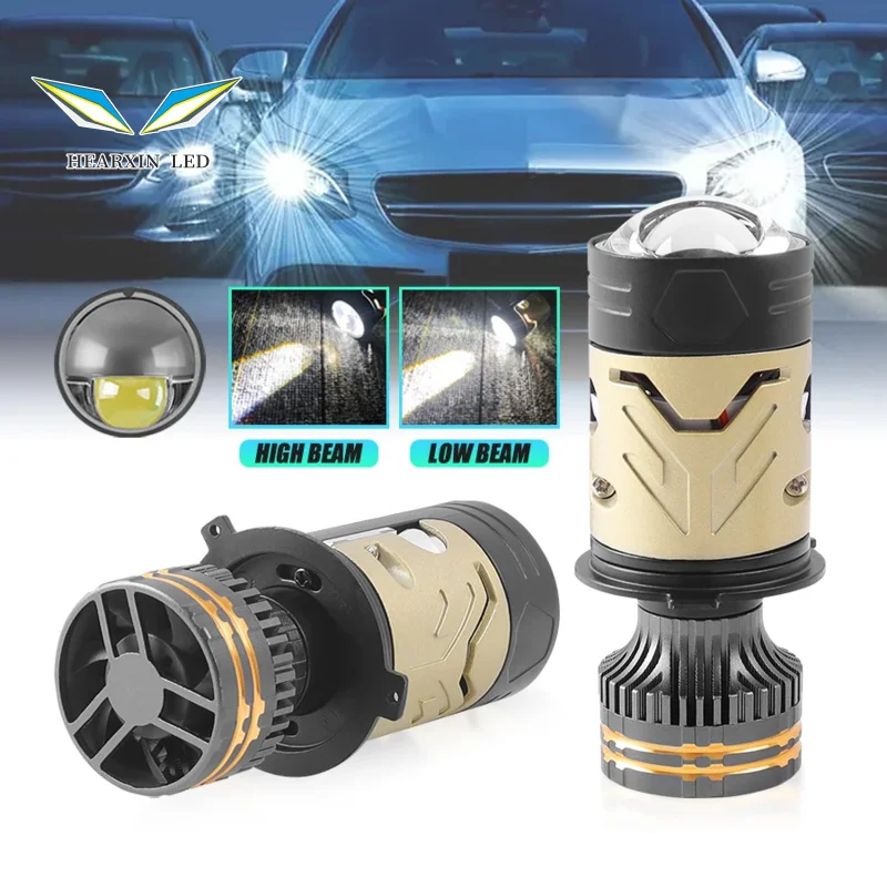 

2PCS Car LED Lens Headlight H4 Devil Eagle Eye Modified Lens 6000K 400W Car Headlight 4574 Chip Laser LED Car Light 12V