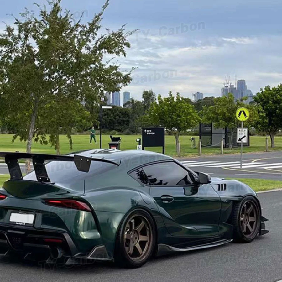 For Toyota Supra A90 A91 MK5 2019+ Carbon Fiber VS Side Skirts Extension Plate Lip Separator Bumper Side Spoiler Car Accessorie - view 3