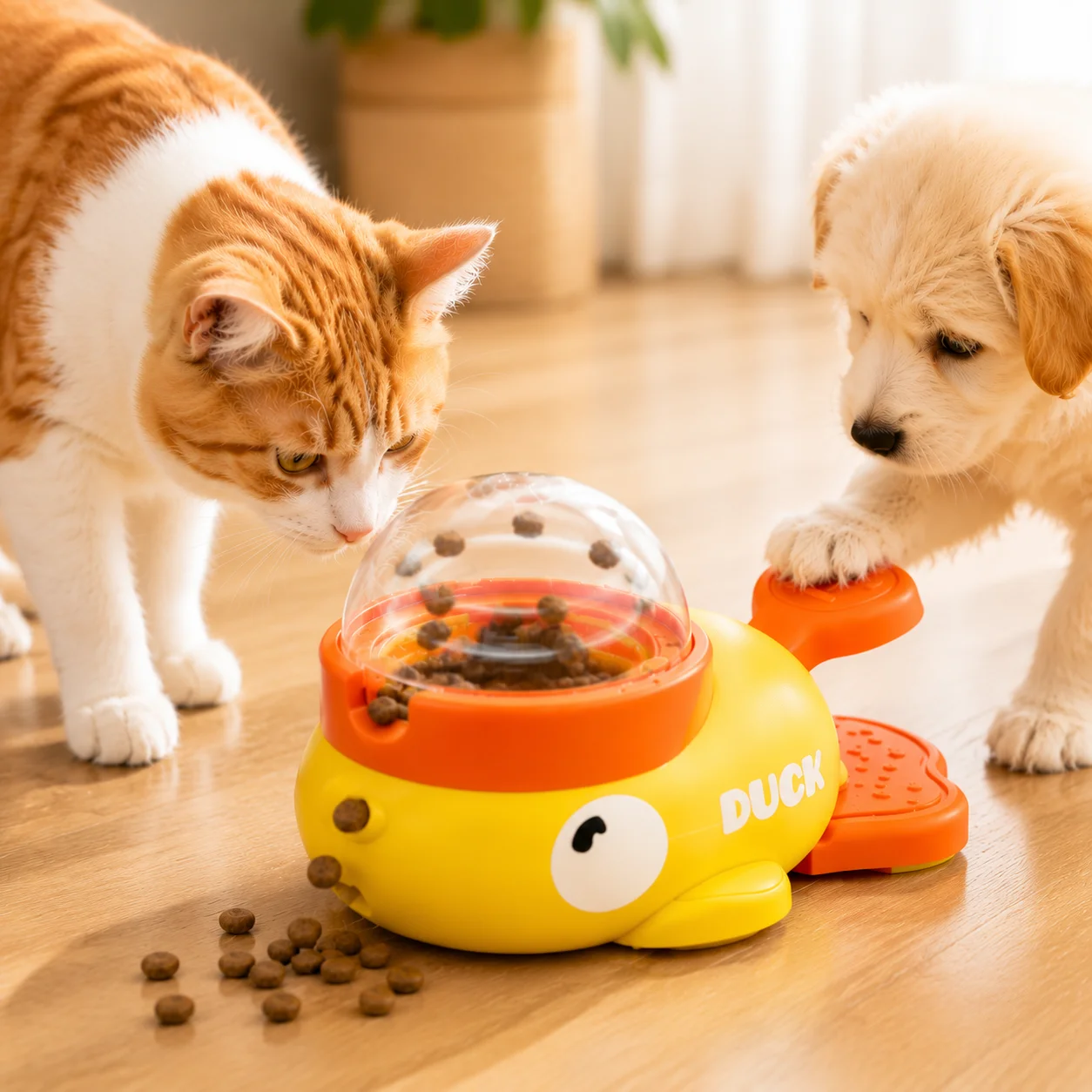 Interaktives Entenförmiges Leckerli-Spender-Spielzeug für Hunde und Katzen, Spaßiger…
