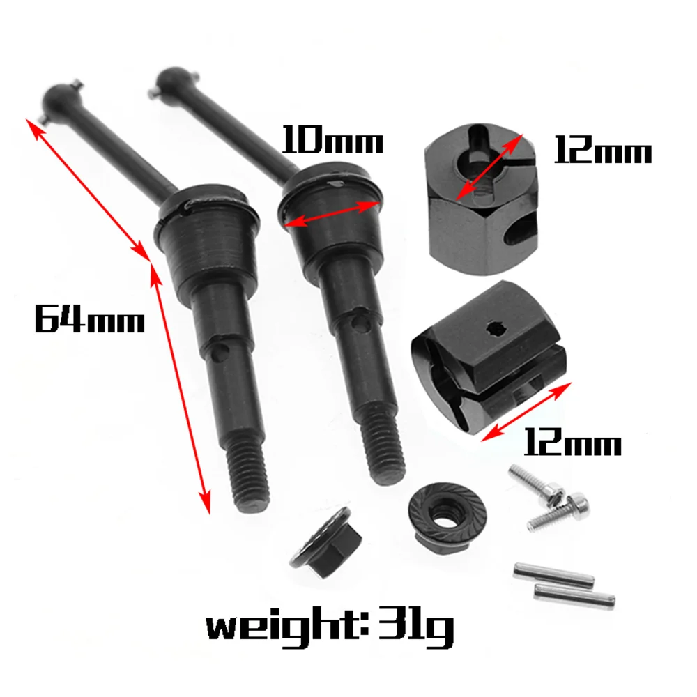 2 pièces métal arbre d'entraînement CVD et adaptateur écrou ensemble pour Tamiya SW-01 SW01 1/24 versiMonster Truck RC voiture mise à niveau pièces