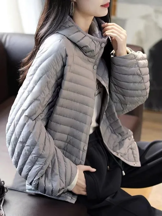 Lightweight Cotton Jacket Women's Winter Coat Short Loose Style Versatile Korean Version Thickened Long Sleeve Warm Coat