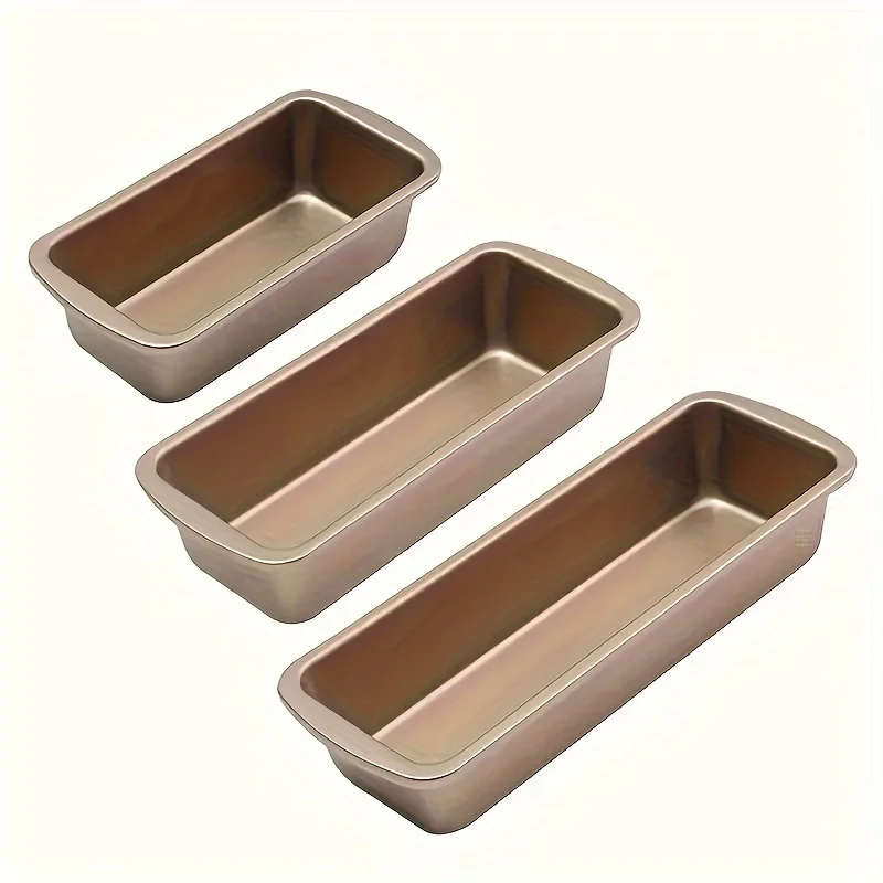 

3-Piece Rectangular Loaf Pan Set, Non-Stick Bread Baking Pans, Heavy-Duty Carbon Steel Bakeware for Breads and Cakes