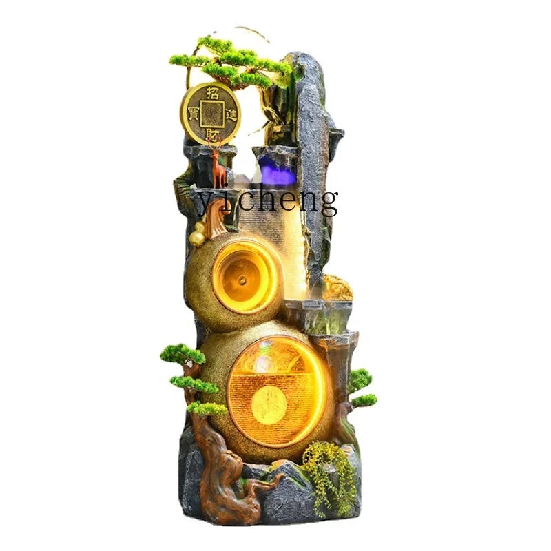 ZZ Zf Flowing Water Ornaments Lucky Fengshui Wheel Office Rockery Circulating Water Fountain