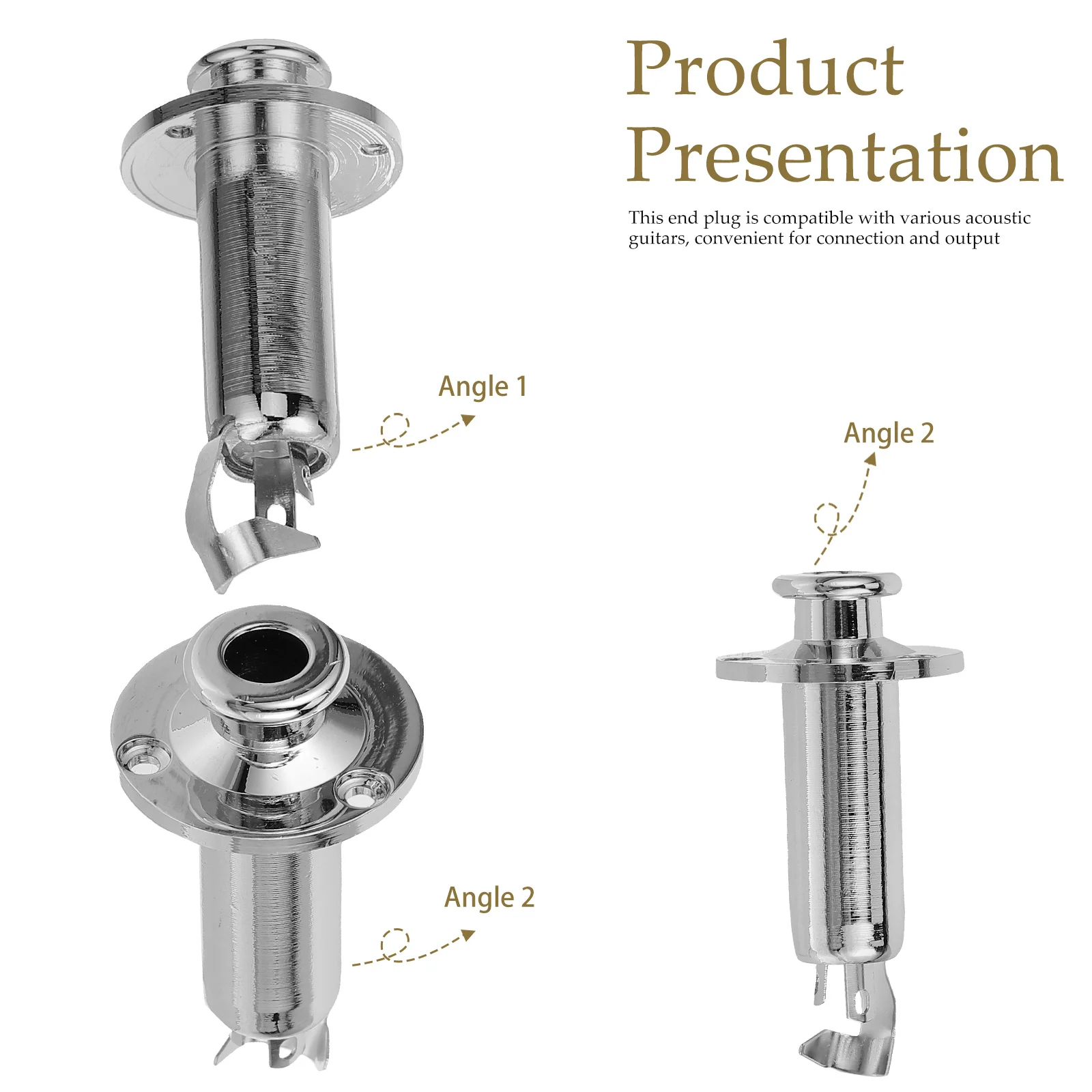 موصل بديل لمقبس إخراج مقبس نهاية جيتار معدني قوي متوافق مع مقبس التقاط متين للقيثارات الصوتية