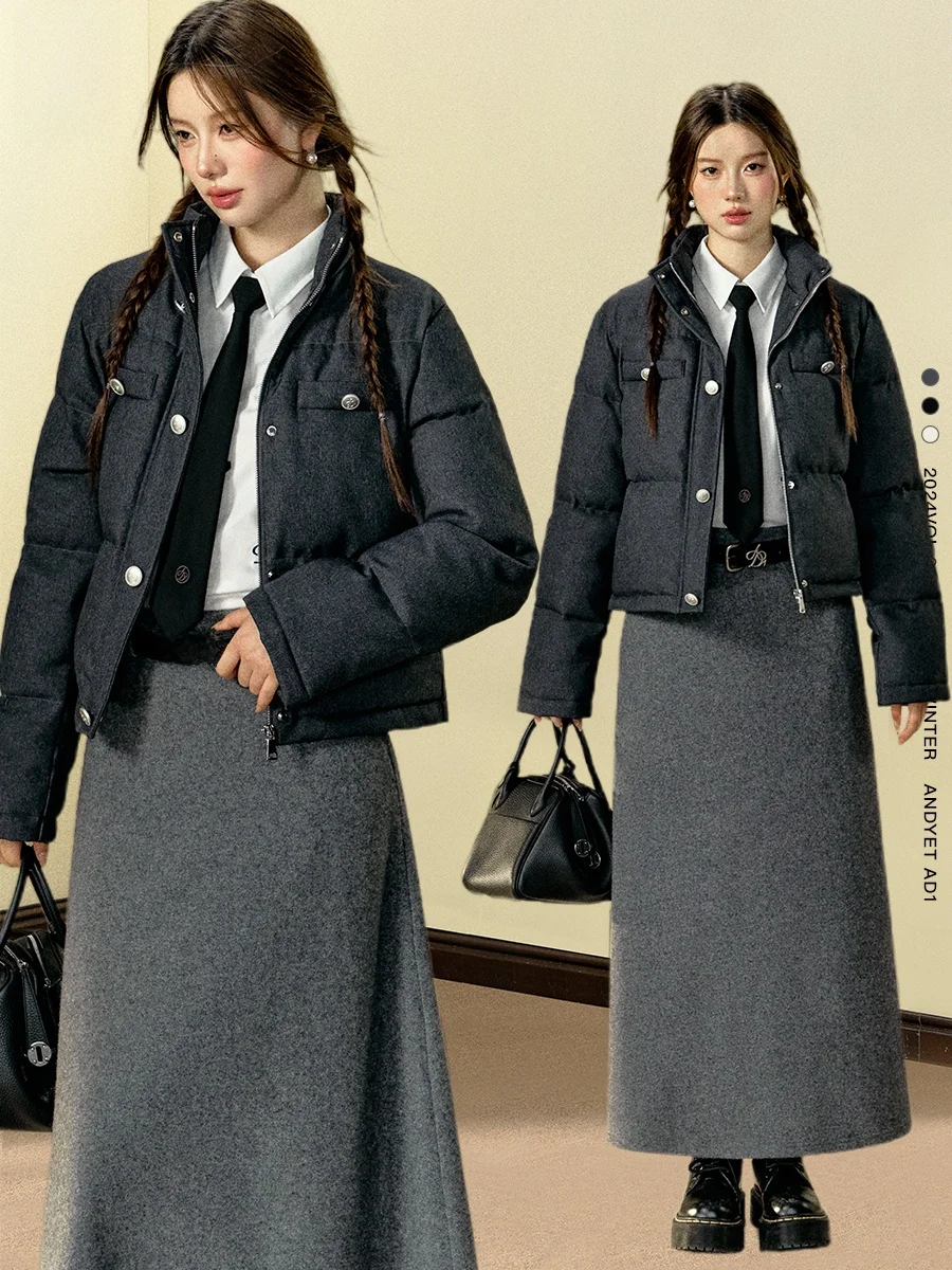 

ANDYET AD оригинальная вязаная свободная женская одежда Jaet ort Pure Color, простая универсальная хлопковая верхняя одежда для поездок на работу