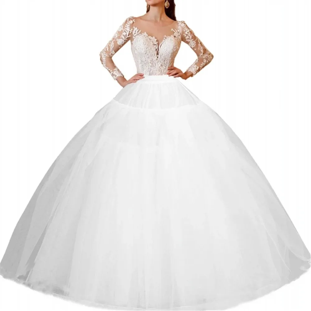 أنيقة الزفاف ثوب نسائي تحتية الكرة ثوب كرينولين زلة تأثيري لوليتا تنورة Bridae فستان حفلة موسيقية تنورات #3