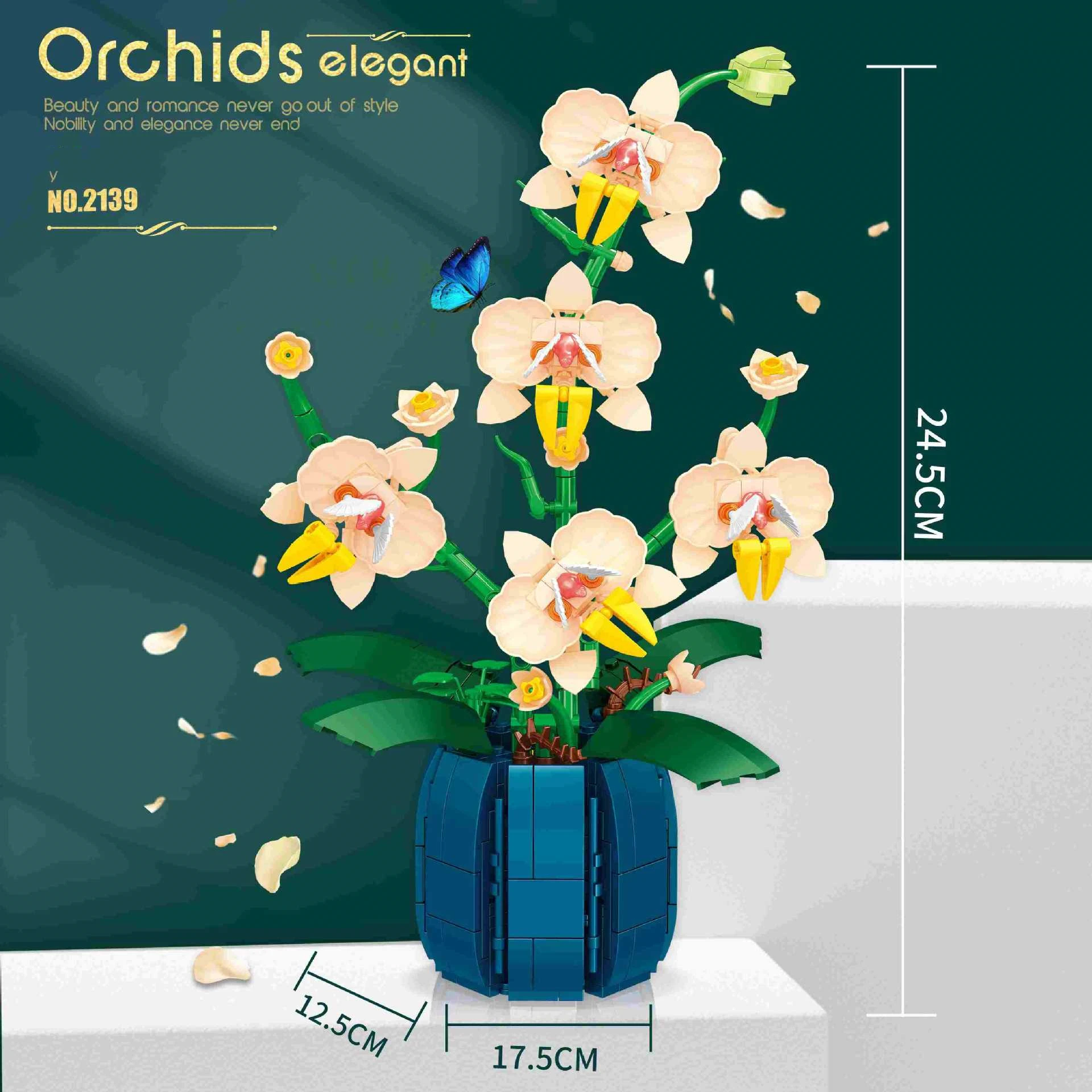 Funny Joy Orchid Flowers Bouqu - Bonsai Garden Lego review and price
