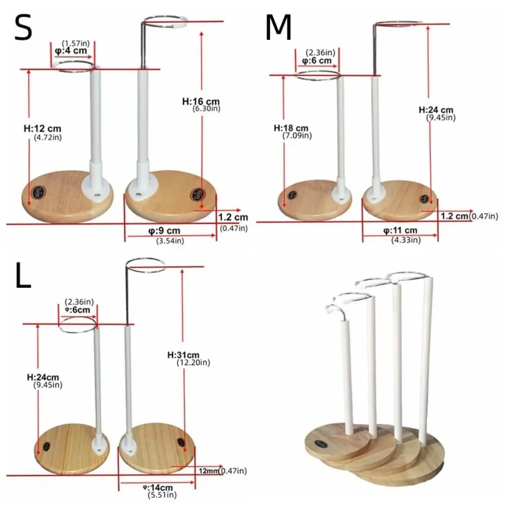 Wooden Base Doll Stands Plastic Support Organizer Bracket Doll Display Holder Adjustable Figure Models Action Figure Stand - Image 6