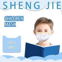 Shengjie Kids Disposable Face Masks for Children, 3 Ply Breathable Dust Mask for Boys and Girls