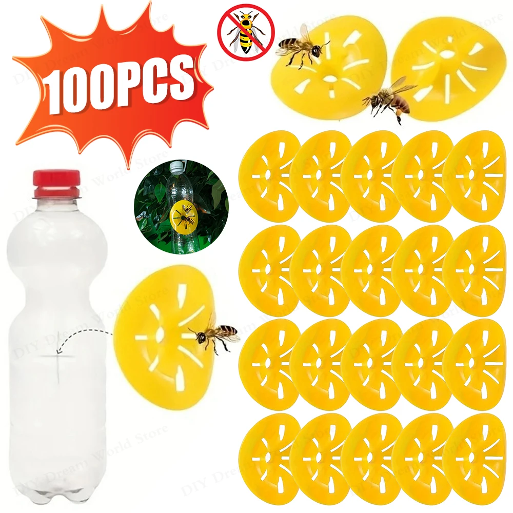 5-100 قطعة فخ دبور تربية النحل قابلة لإعادة الاستخدام صائد النحل زهرة على شكل حشرات طائرة قمع الآفات حديقة المنزل فخ النحل الماسك