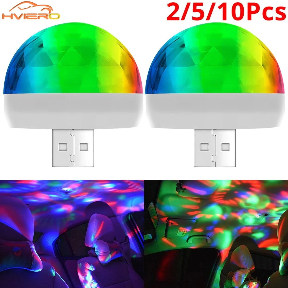 

2/5/10X Автомобильный RGB Мини Музыкальный Звук Украшение Свет Авто USB DJ Светодиодная Лампа Type-C IOS Праздничная Вечеринка Караоке Атмосфера Лампа Добро пожалования