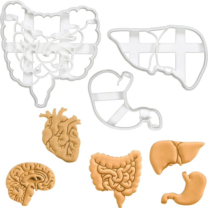 1pc Creative Plastic Human Organ Theme Biscuit Mold, Cookie Mold,DIY Party Baking Tool