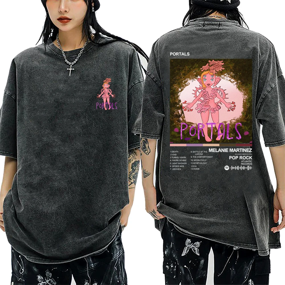 Melanie Martinez Portals World's Hottest Tour 2023 Washed T-Shirts Women Men Cotton Tops Tees Shirt