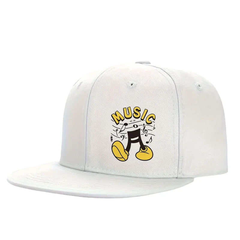 Music-Themed Printed Design Flat-Brimmed Hats, Suitable for Both Men And Women, Are Perfect for Music Lovers And Make an Ideal B