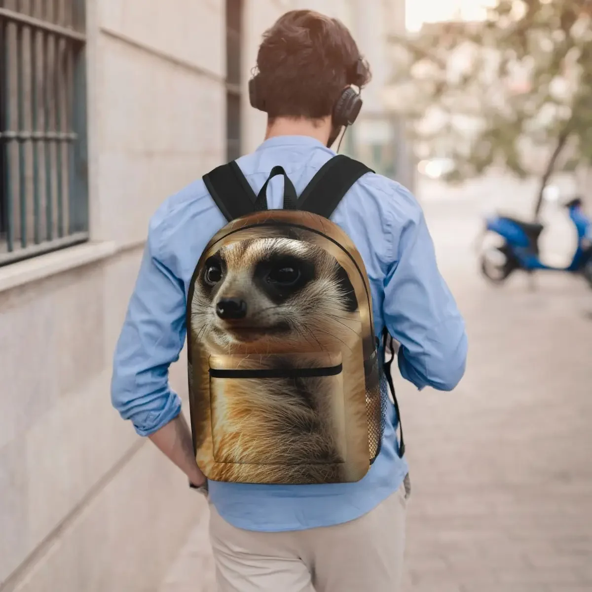 Adorable Meerkat Realistic Student Backpack School Bag Hiking Travel Daypack for Men Women Bookbag Shoulder Bags