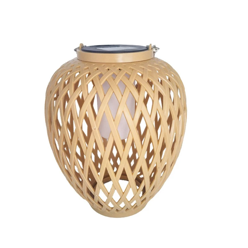 

Solar imitation bamboo lantern New Chinese chandelier Garden solar lamp Rattan lamp Garden decorative lamp