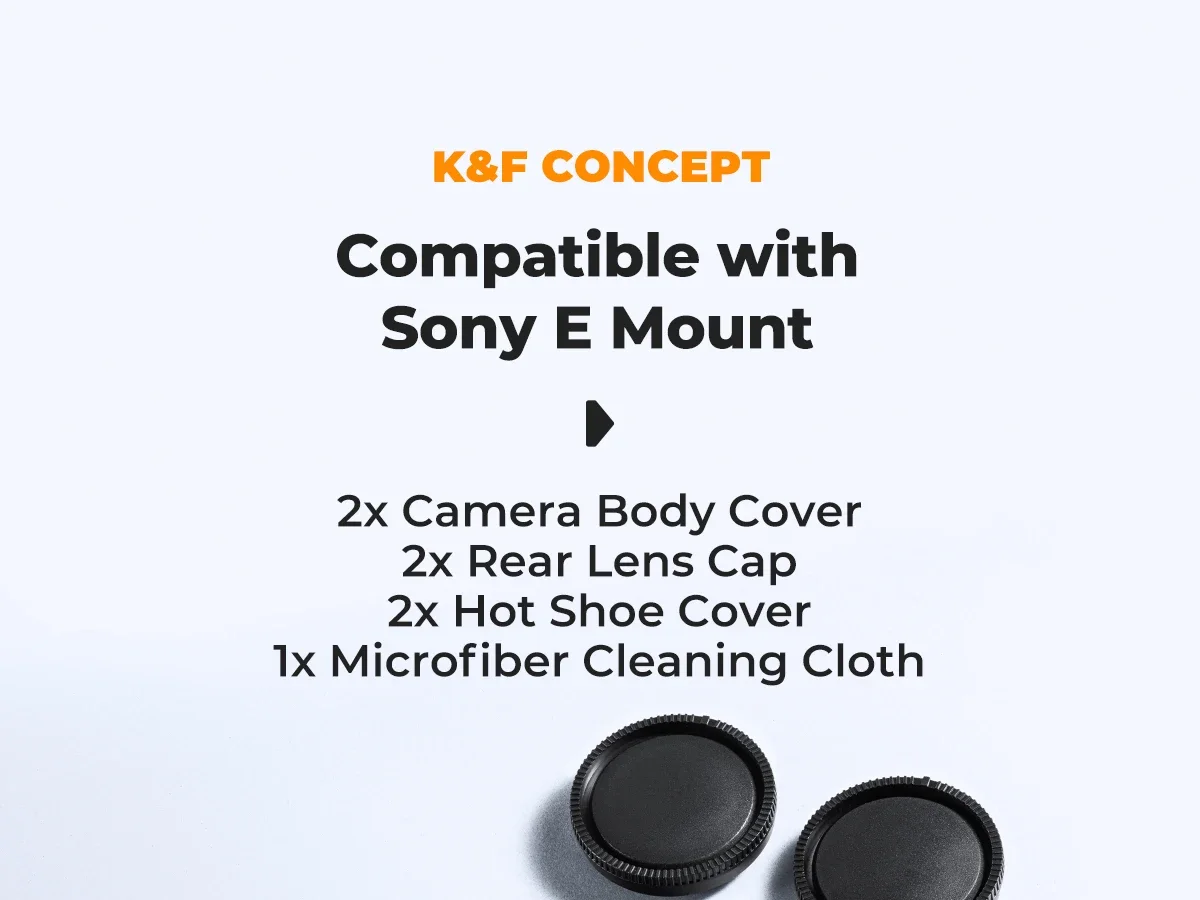 K&F CONCEPT Achterlensdop, Bodydop, Hotshoe-dop, Stevige lensdop voor Canon, Fujifilm, Minolta, Nikon, Olympus, Pentax, Sony