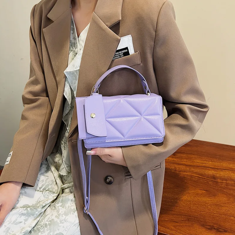 Borse di tendenza della moda versione coreana per le donne borse e borsette in composito di colore puro Crossbody Small Square Package